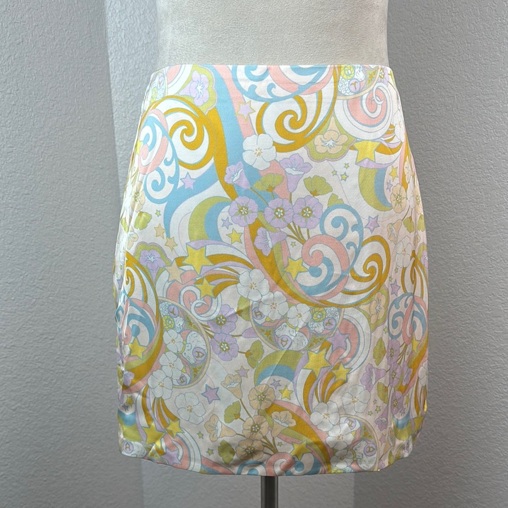 Revolve X FOR LOVE & LEMONS AIKO MINI SKIRT HIGH WAIST Size Small NWT - Picture 3 of 14
